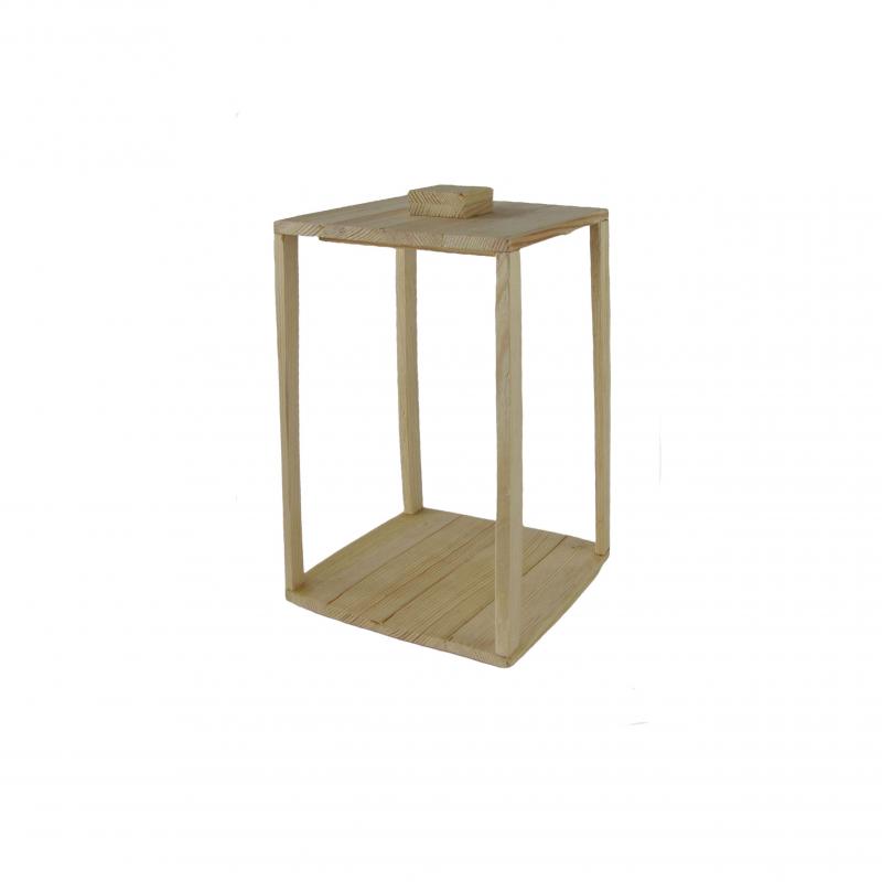 Lampion drewniany 15,5x15,5x24cm